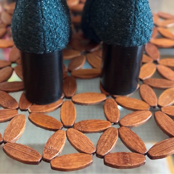 Kate Spade Peacock Green Tweed Giselle Booties